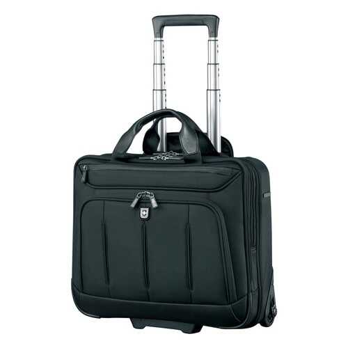 Дорожная сумка кожаная Victorinox One Rolling Briefcase черная 42 x 21 x 40 в Сплав