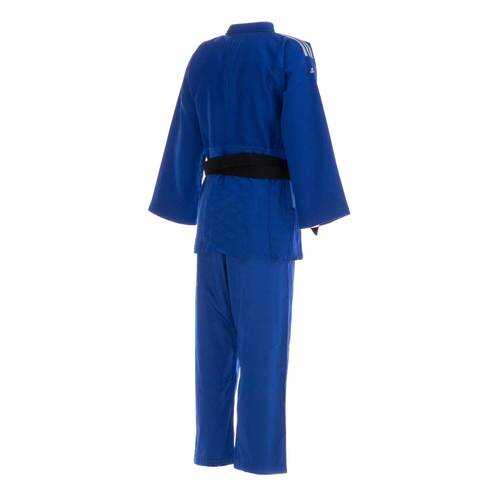 Кимоно для дзюдо Adidas Champion 2 IJF Premium синее с серебристыми полосками 200 см в Сплав