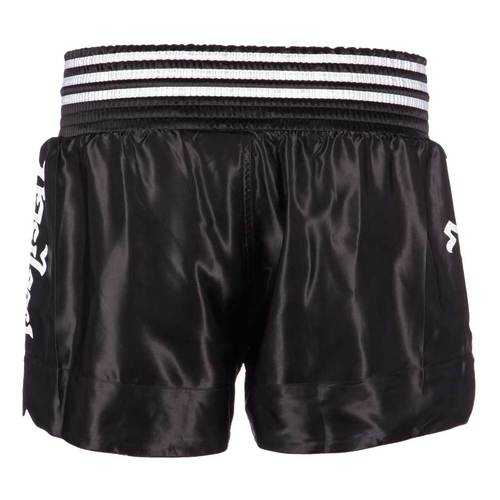 Шорты для тайского бокса Adidas Thai Boxing Short Satin черно-белые XS в Сплав