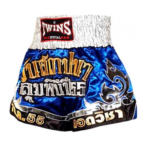 Шорты для тайского бокса Twins T-20 THAI BOXING SHORTS бело-голубые в Сплав