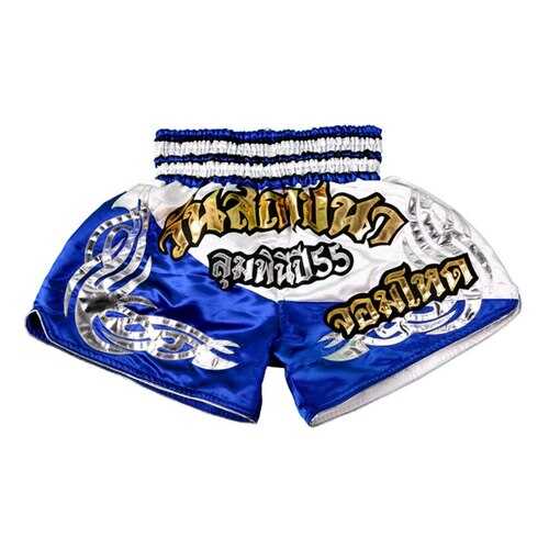 Шорты для тайского бокса Twins TBS-09 THAI BOXING SHORTS бело-голубые в Сплав