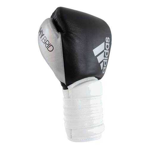 Боксерские перчатки Adidas Hybrid 300 черные/белые/серебристые 10 унций в Сплав