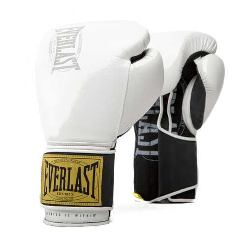 Боксерские перчатки тренировочные Everlast 1910 Classic белые 12 унций в Сплав