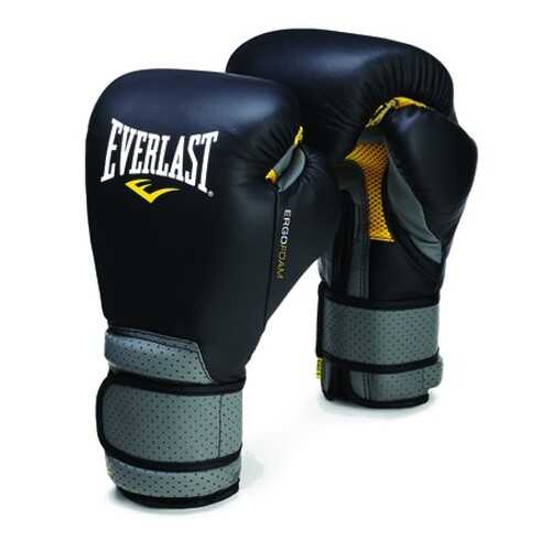 Боксерские перчатки тренировочные Everlast Ergo Foam черные 12 унций в Сплав