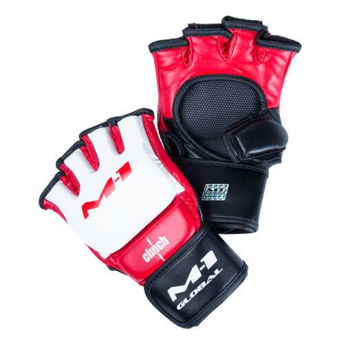 Clinch Перчатки для смешанных единоборств Clinch M1 Global Gloves бело-красно-черные в Сплав