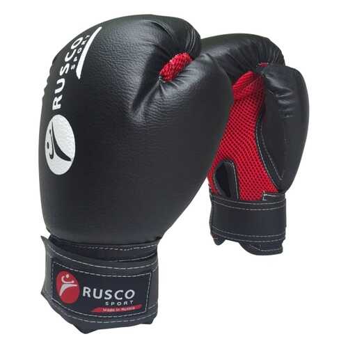 Rusco Перчатки боксерские, 10oz, к/з, черный в Сплав
