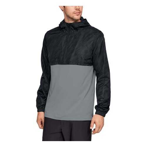 Куртка Under Armour Sportstyle Anorak Hooded Half Zip, 004 черная/серая, LG в Сплав