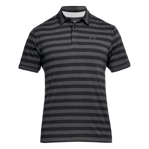Поло Under Armour Charged Cotton Scramble Stripe, 001 черное, XS в Сплав