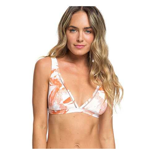 Верх купальника Roxy Tropical Sand ERJX303916, bright white jungle boogie, XS в Сплав