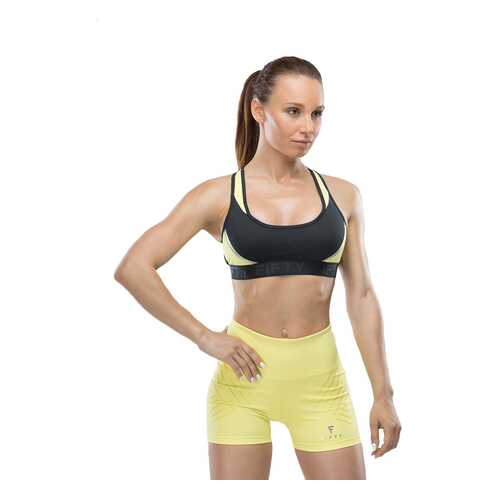 FIFTY Женский бра-топ Shape UP FA-WB-0102-BYL, черный/желтый - S в Сплав
