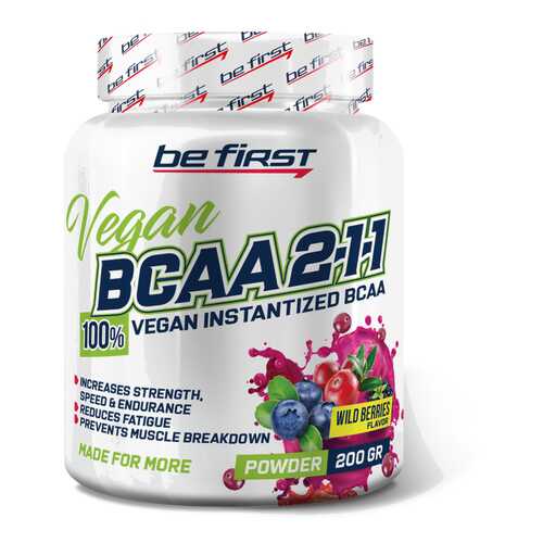 Be First BCAA 2:1:1 Vegan Instantized Powder 200 г цитрусовый микс в Сплав
