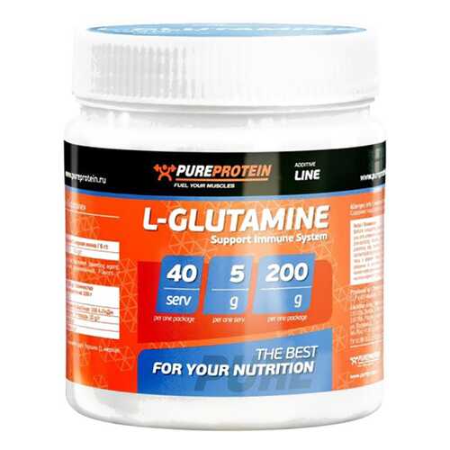 PureProtein L-Glutamine 200 г апельсин в Сплав