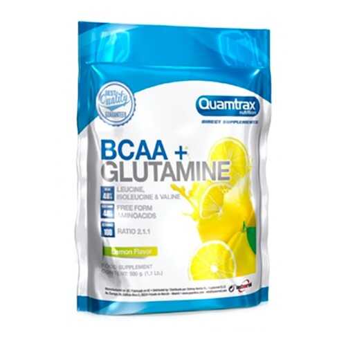 Quamtrax Nutrition Аминокислоты BCAA 2:1:1 + Glutamine Powder, 500 г, вкус: лимон в Сплав