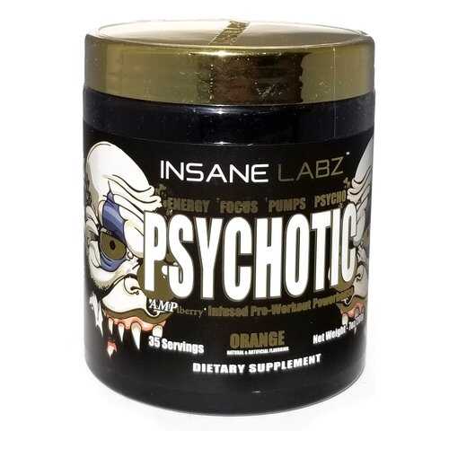 Предтренировочный комплекс Insane Labz Psychotic Gold 202 г, апельсин в Сплав