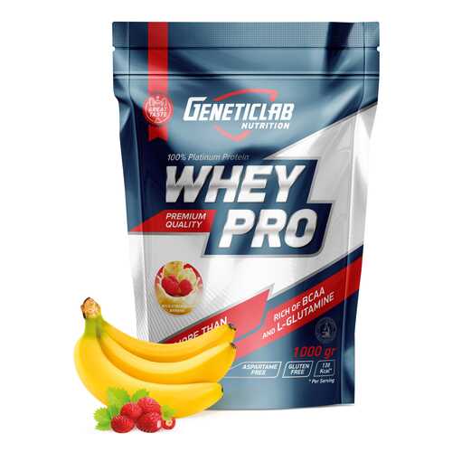 Протеин GeneticLab Nutrition Whey Pro 1000 г Banana-Wild Strawberry в Сплав