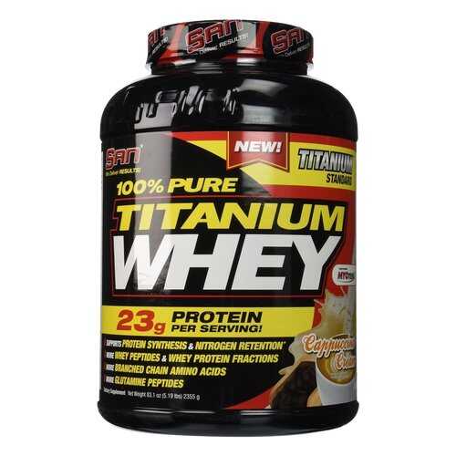 Протеин SAN Titanium Whey 100% Pure 2240 г Cappuccino Cream в Сплав