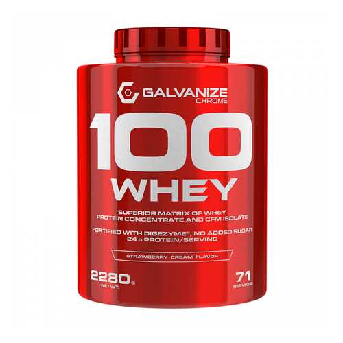 Протеин Сывороточный GALVANIZE 100 Whey Protein 2270 г вкус Белый шоколад с клубникой в Сплав