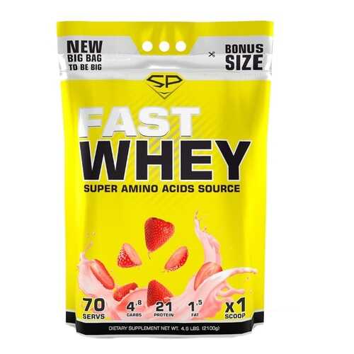 Сывороточный протеин Fast Whey, 2100 г, Клубника, SteelPower в Сплав