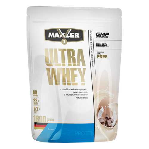 Сывороточный протеин MAXLER Ultra Whey 1800 гр (Шоколадно-кокосовые чипсы) в Сплав