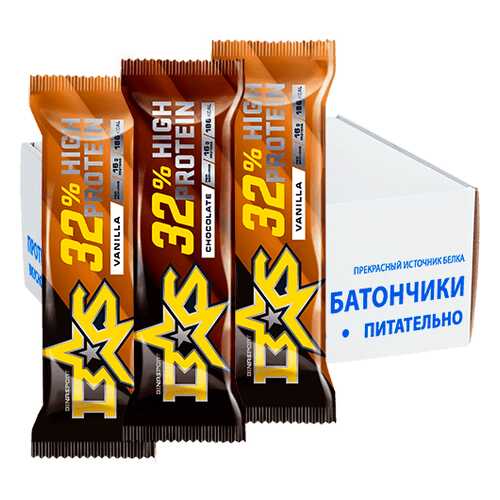 Батончик Binasport 32% High Protein 50 г, 24 шт., шоколад в Сплав