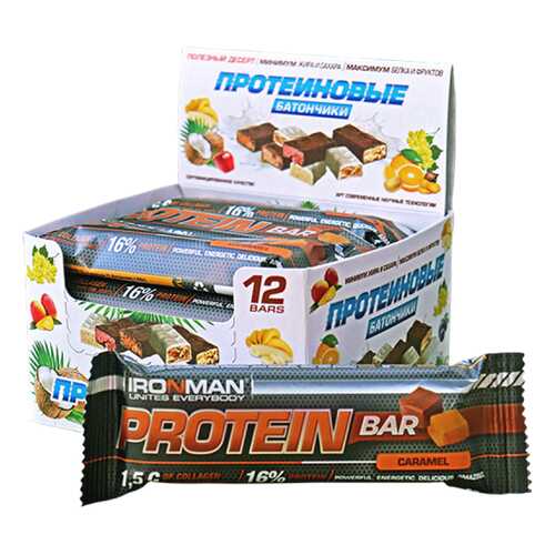 Батончик Ironman Protein Bar 12 50 г, 12 шт., карамель в Сплав