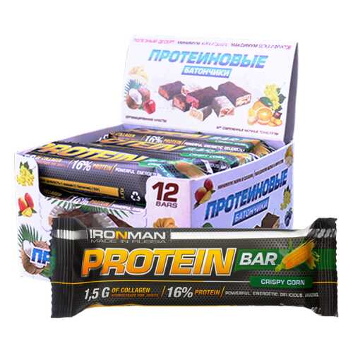 Батончик Ironman Protein Bar 12 50 г, 12 шт., кукуруза в Сплав