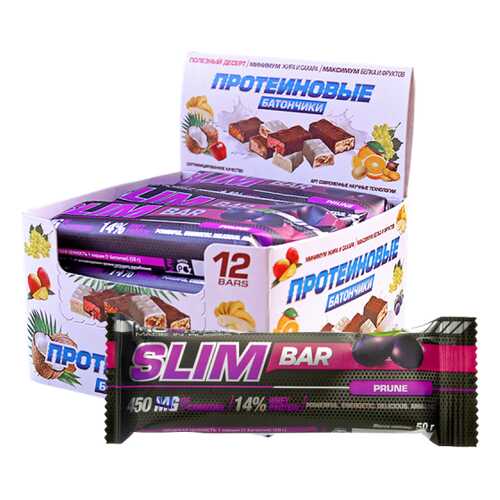 Батончик Ironman Slim Bar 12 50 г, 12 шт., чернослив в Сплав