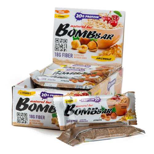 Батончик протеиновый Bombbar (коробка 20 шт.), Овсянка в Сплав