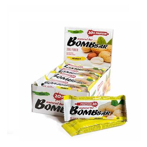 BOMBBAR Bombbar Протеиновые батончики Bombbar, 20 шт, вкус: арахис в Сплав