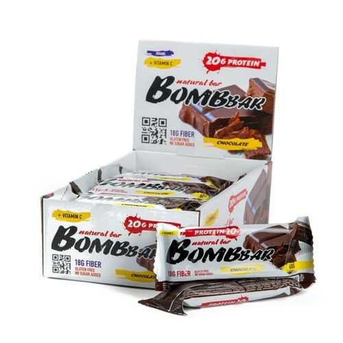 BOMBBAR протеиновый батончик (коробка 20 шт.), двойной шоколад в Сплав