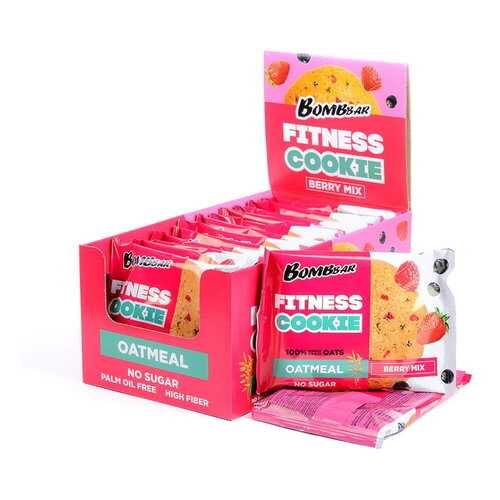 Овсяное печенье Fitness Cookie Bombbar, упаковка 12шт по 40г в Сплав