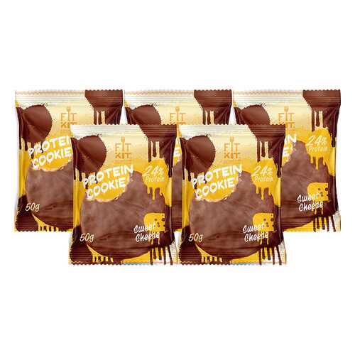 Печенье Fit Kit Chocolate Protein Cookie 5 50 г, 5 шт., cладкий сыр в Сплав