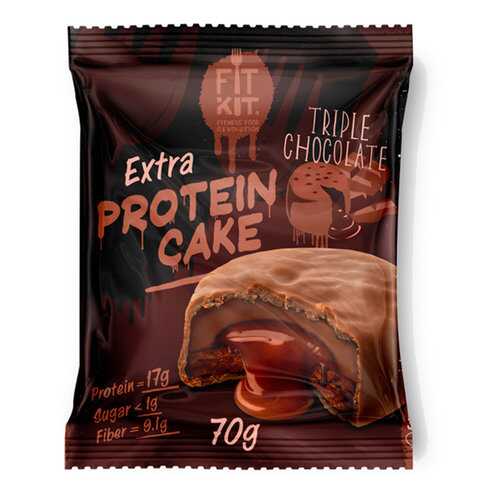 Печенье Fit Kit Extra Protein Cake 24 70 г, 24 шт., triple chocolate в Сплав