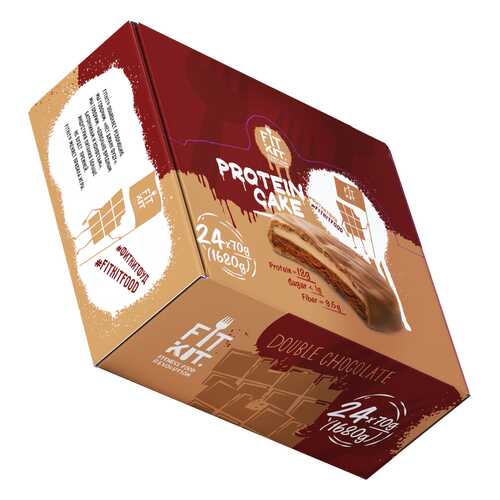 Печенье Fit Kit Protein Cake 24 70 г, 24 шт., двойной шоколад в Сплав