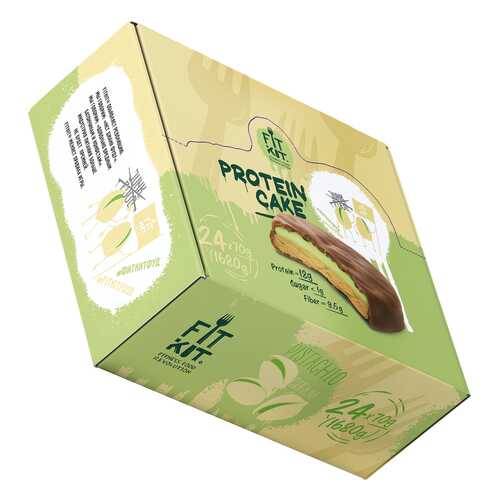 Печенье Fit Kit Protein Cake 24 70 г, 24 шт., фисташковый крем в Сплав