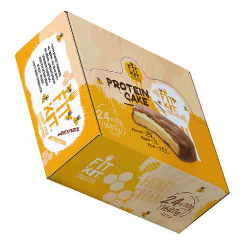 Печенье Fit Kit Protein Cake 24 70 г, 24 шт., медовый крем в Сплав