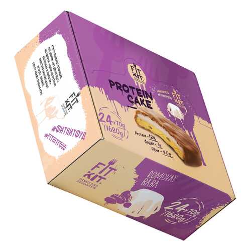 Печенье Fit Kit Protein Cake 24 70 г, 24 шт., ромовая баба в Сплав