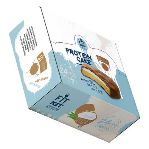 Печенье Fit Kit Protein Cake 24 70 г, 24 шт., тропический кокос в Сплав