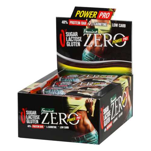 Power Pro Батончики Femine ZERO 50 г, 20 шт, вкус: банан-йогурт в Сплав