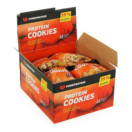 PureProtein Высокобелковое печенье Protein Cookies 80 г, 12 шт, вкус: мед-орехи в Сплав