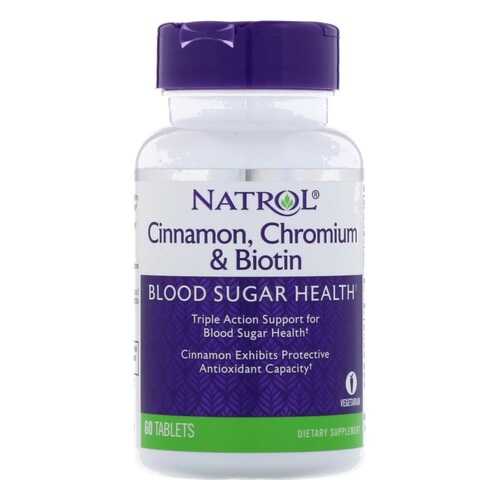 Natrol Витаминно-минеральный комплекс Natrol Cinnamon, Chromium & Biotin, 60 таб в Сплав