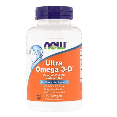 NOW Ultra Omega-3-D 600 EPA/300 DHA 90 капсул в Сплав