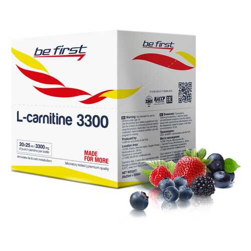 Be First L-Carnitine 3300, 20 ампул по 25 мл, Wild Berries в Сплав