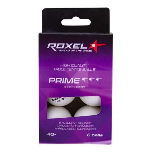 Мяч для настольного тенниса Roxel Prime 3* 6 шт., белый в Сплав