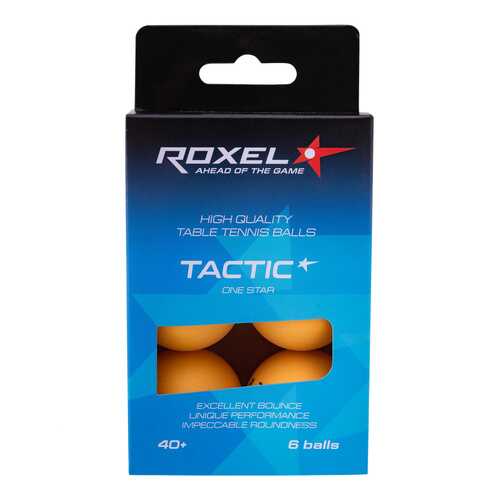 Мяч для настольного тенниса Roxel Tactic 1* 6 шт., оранжевый в Сплав