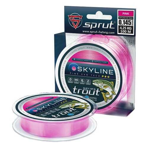 Леска монофильная Sprut Skyline Evo Tech Pro Pink 100 м, 0,145 мм, 4,25 кг в Сплав