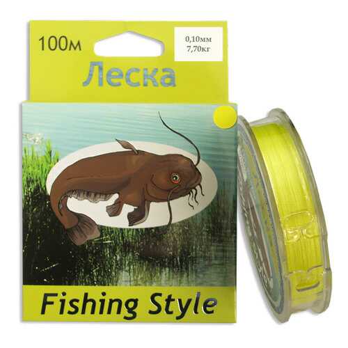 Леска плетеная Fishing Style RL2902 0,1 мм, 100 м, 7,7 кг желтая в Сплав