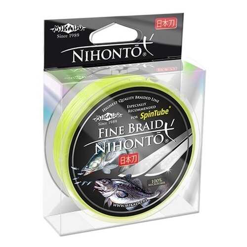 Леска плетеная Mikado Nihonto Fine 0,1 мм, 150 м, 7,7 кг fluo в Сплав