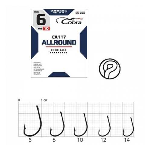 Рыболовные крючки Cobra Allround CA117 №11, 10 шт. в Сплав