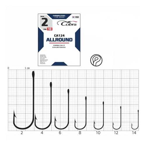 Рыболовные крючки Cobra Allround CA124 №6, 10 шт. в Сплав